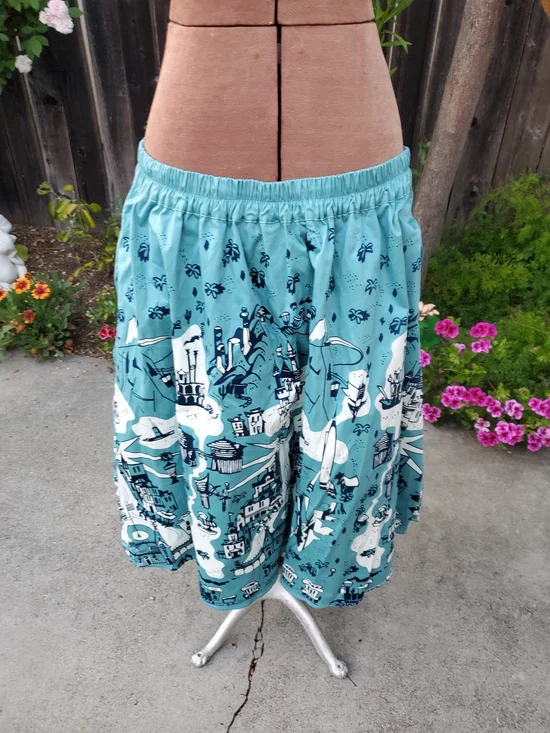 Disney Teal 70th Scenic Print Circle Skirt - Picture 6 of 9